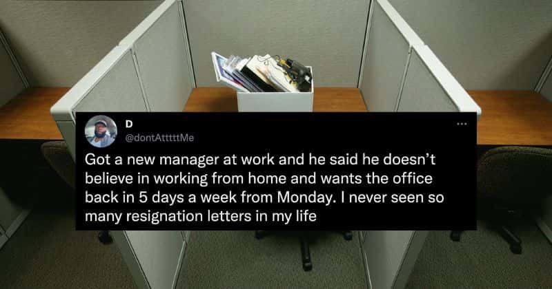A new boss wanted employees back in the office five days a week. So they all resigned.