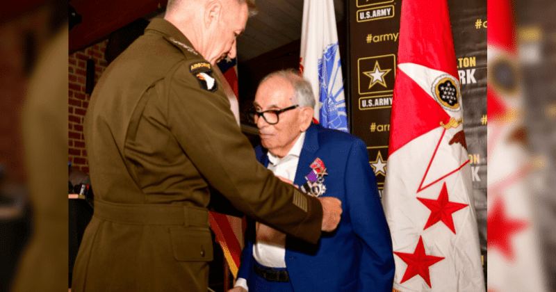 WWII vet who escaped Nazi captors finally gets Purple Heart, Prisoner of War medals at 97