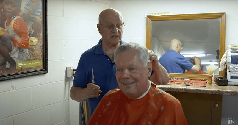 Navy veteran 'Tom the Barber' gives out free haircuts to combat food insecurity in South Africa
