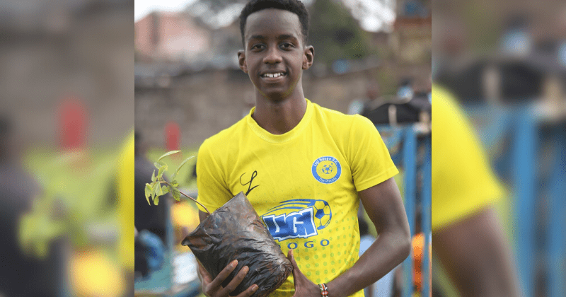 Kenyan teen football player plants trees every time he scores a goal to combat deforestation