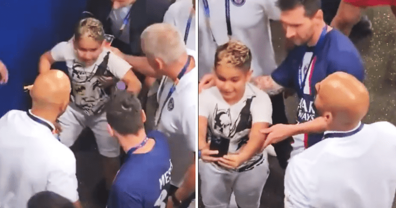 Messi stops security from dragging young fan away as he tried to take a selfie with soccer star