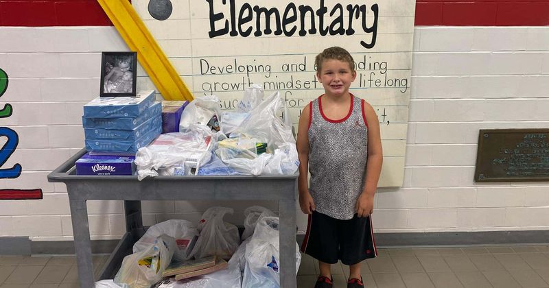 Adorable third grader donates school supplies to kindergartners in honor of deceased brother