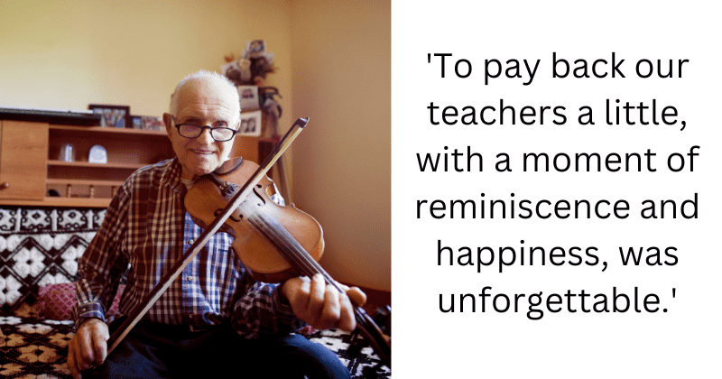 Man reunites with former teacher with dementia at care home, gives him back the gift of music