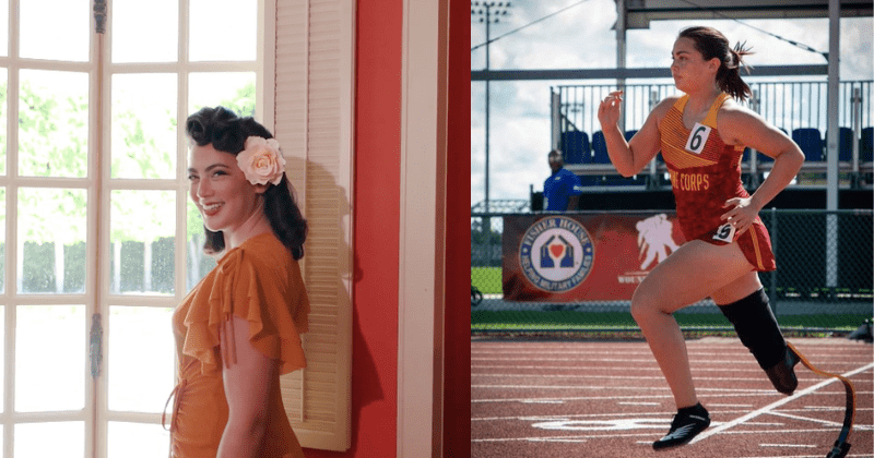 Veteran whose leg was amputated poses as '40s glamour girl for a calendar that benefits veterans