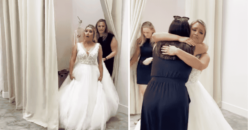 Mother surprises daughter by traveling 700 miles to help her shop for her wedding dress