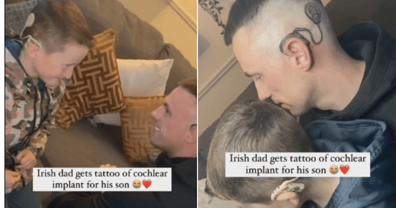Man gets heartwarming tattoo of a cochlear implant to make his son feel confident: 'Dad of the year'