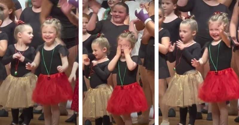 Innocent child breaking into tears after spotting family in the crowd shows how much support matters