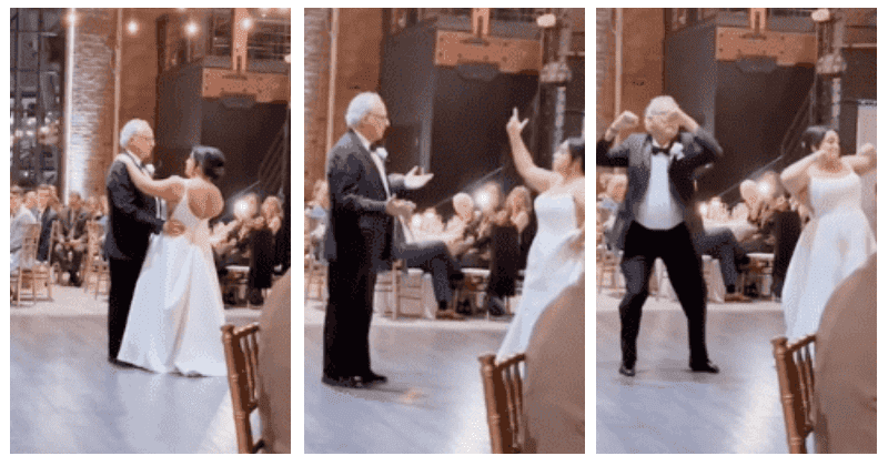 Father-daughter duo puts a little twist on their dance at her wedding and wins everyone's hearts