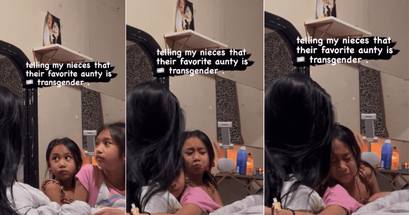 Beautiful reaction of two girls finding out their aunt is a transwoman is winning everyone's hearts