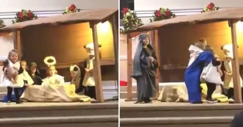 Children's Christmas play goes hilariously wrong as one kid steals 'baby Jesus': 'Cant stop laughing'