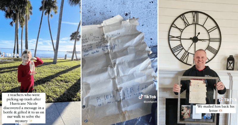 A boy threw a message in a bottle into the Atlantic Ocean. It returned to him 37 years later