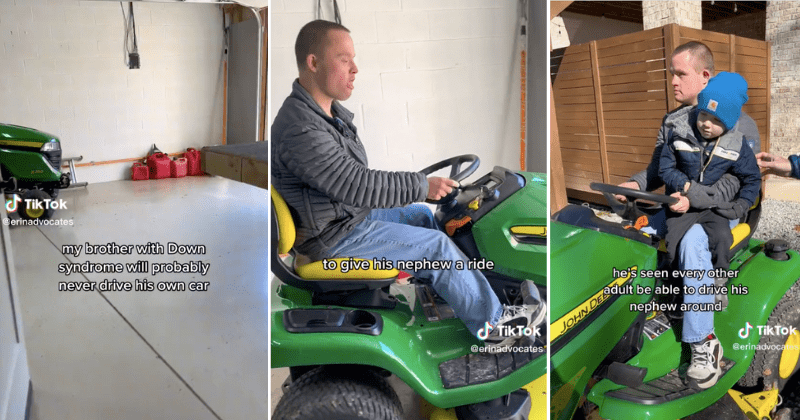Man with down syndrome fulfills a longstanding wish of taking his nephew on a drive in moving video