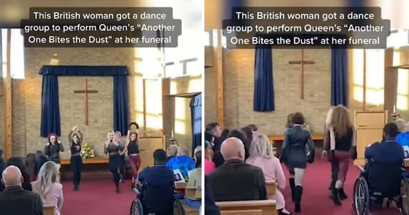 Woman arranges hilarious flash mob at her own funeral to Queen's ‘another one bites the dust’
