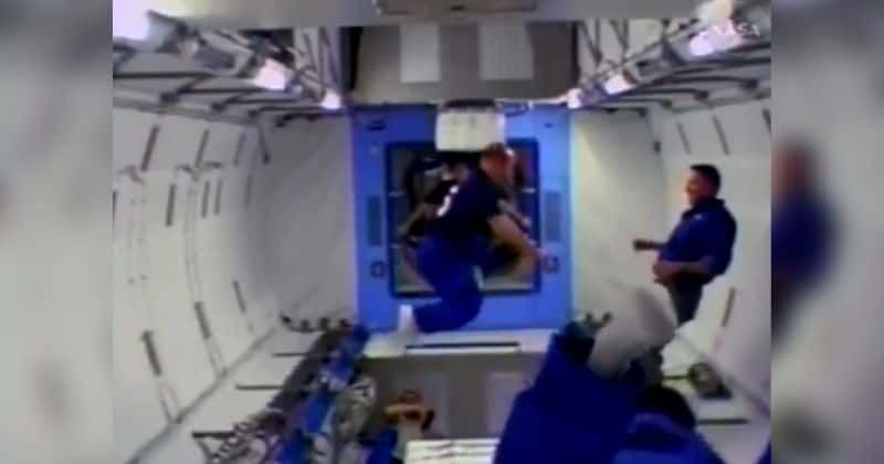 Astronaut flails around after getting 'stuck' in microgravity in an intriguing video