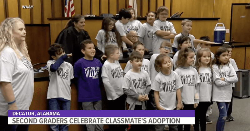 Alabama second-graders celebrate their classmate's adoption day with a special field trip