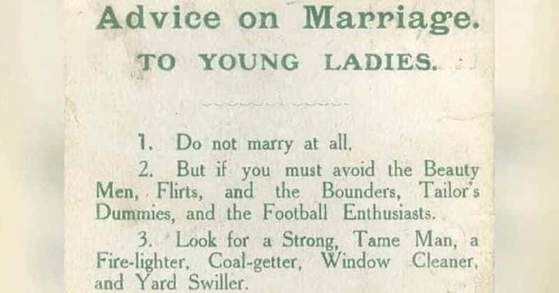 Hilarious pamphlet from 1918 shares advice on marriage written by a suffragette: 'Feed the brute'