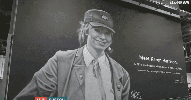 Huge mural at railway station celebrates pioneering woman train driver: 'In 1979, it was a big deal'