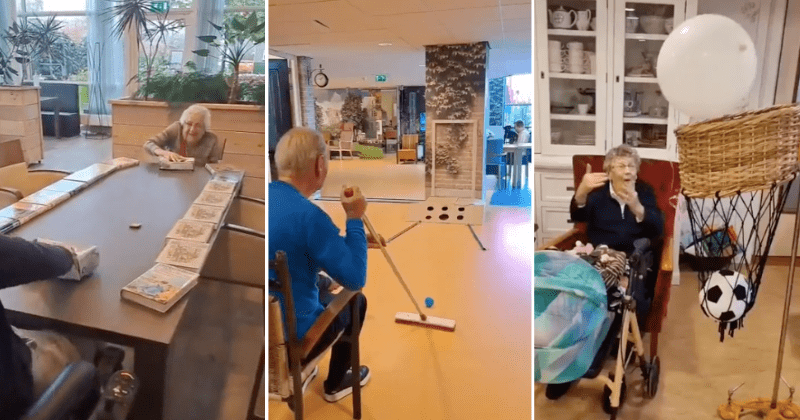 Nursing home uses innovative and fun games to keep their residents engaged and active