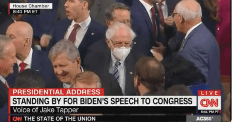 Bernie Sanders praised for being the only person wearing a mask at the state of the union address