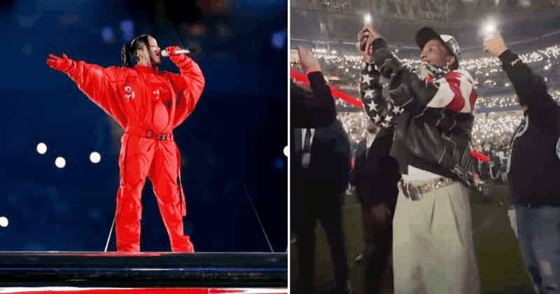 A$AP Rocky being Rihanna's biggest fan at the Super Bowl is the cutest thing ever