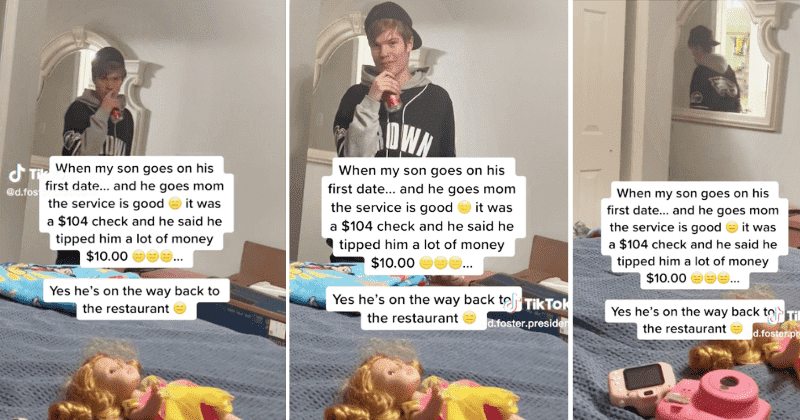 Mother tells son to go back and pay more after he tipped $10 on a $104 check on his first date