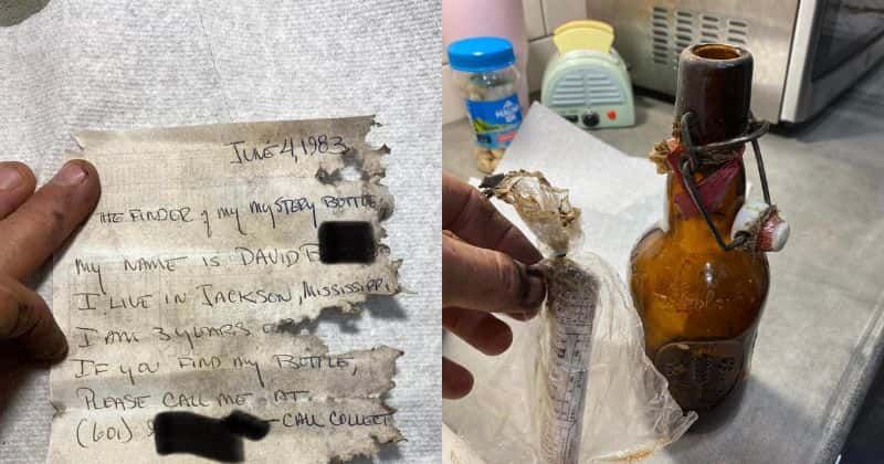 Man finds a 40-yr-old message in a bottle on fishing trip, starts search for 3-yr-old boy who wrote it