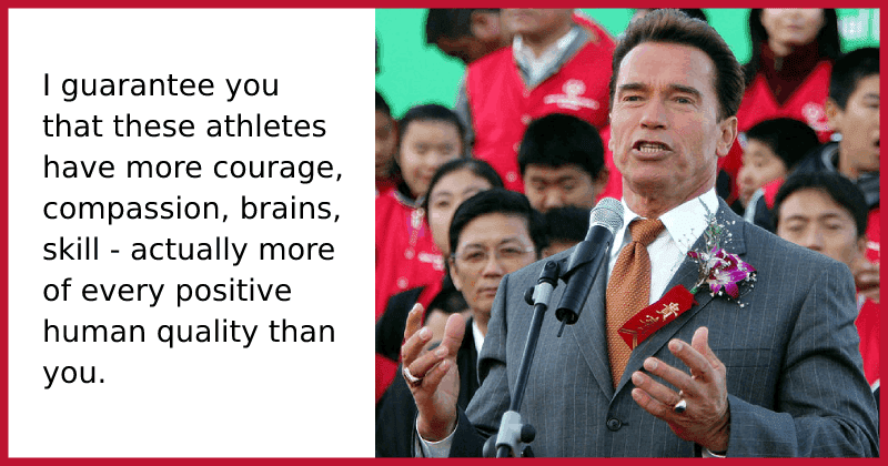 Arnold Schwarzenegger stands up for Special Olympics after a person targeted disabled people online