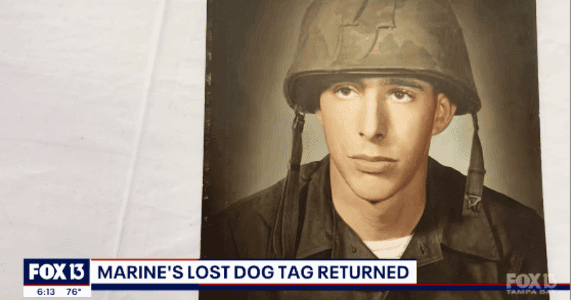 US Marine lost his dog tag during the Vietnam War. A tour group found it and returned it to his family