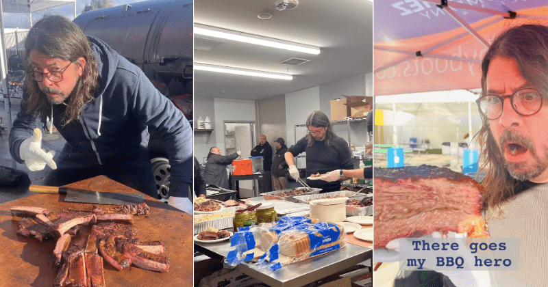 Foo Fighters' Dave Grohl pays for and grills 24 hours straight to feed the homeless in LA