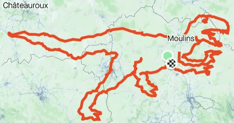 Cyclists bike 6 days to create 635 mile-long 'dinosaur track' to raise awareness on environmental crisis