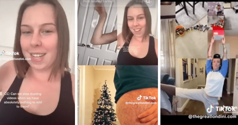 Woman asks people to stop dueting videos but they did it anyway and it's now a work of art