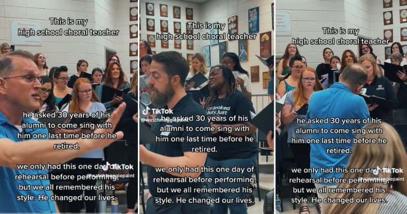 Former students sing with choir teacher one last time before his retirement: 'It was so emotional'