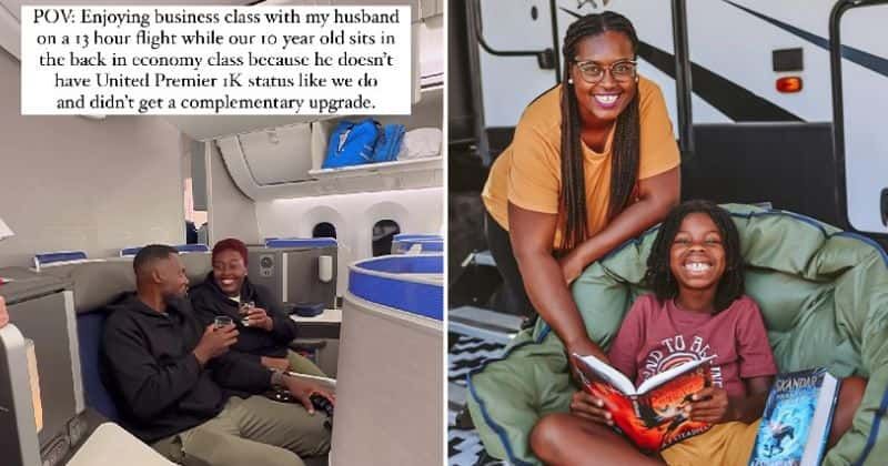Mom's decision to travel business class while her son is in economy sparks debate