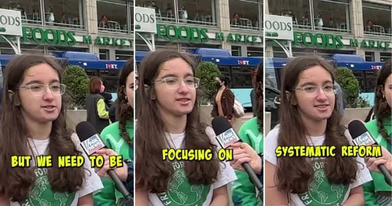 Girl explains why systematic reform is needed to fight climate change over individual actions