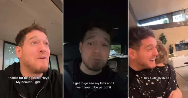 Michael Bublé records his kids’ adorable reaction after he returns home from a tour