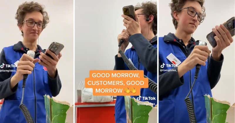 Supermarket worker makes closing announcement in the most hilarious and theatrical way possible