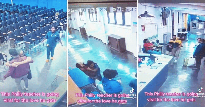 Video of students running to hug their teacher shows how important educators are to the community