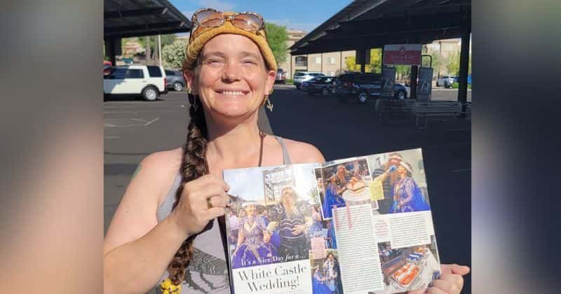 Couple gets married at White Castle to thank burger chain that fed the bride when she was a homeless teen