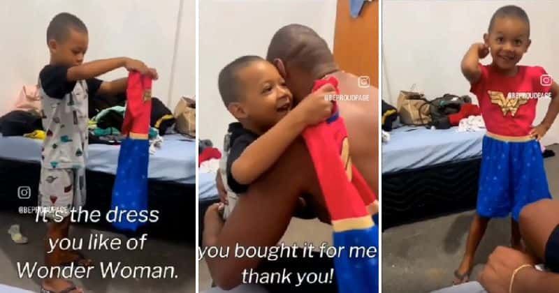 Parents gift their son a Wonder Woman dress and his reaction is so beautiful: 'It's the dress you like'