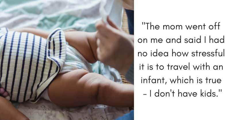 Woman confronts parents who were changing diapers on airplane seat: 'People eat on those trays'