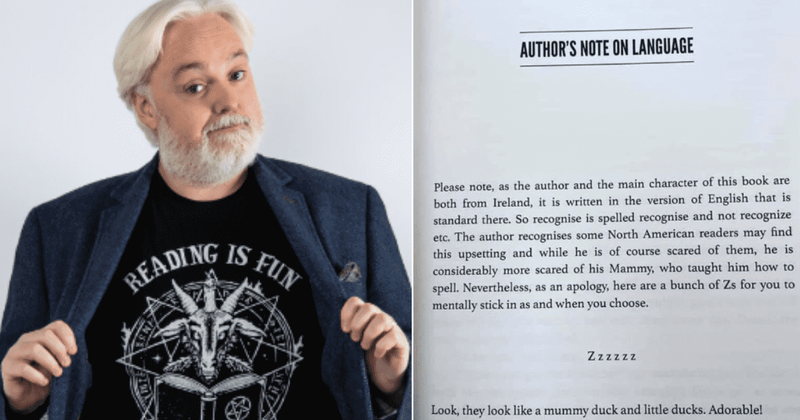 Irish author wrote a hilarious note explaining why he can't use 'American English' in his books