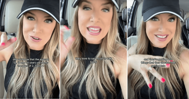 Woman 'proves' that 2, 3 and 4-year-olds mimic the ages 12, 13 and 14 and parents couldn't agree more