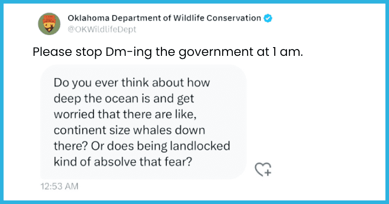 Oklahoma's wildlife begs people to stop messaging them late at night with bizzare questions