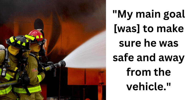 Firefighter saves man from a burning car on the third day of his new job: 'Glad I was able to help'