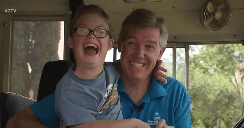 Dad takes up second job as a bus driver to drive son with Down syndrome to school