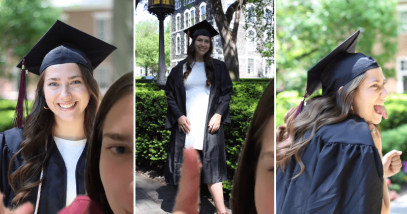 Woman shares not-so-perfect pictures from her graduation ceremony: 'Has me in tears'