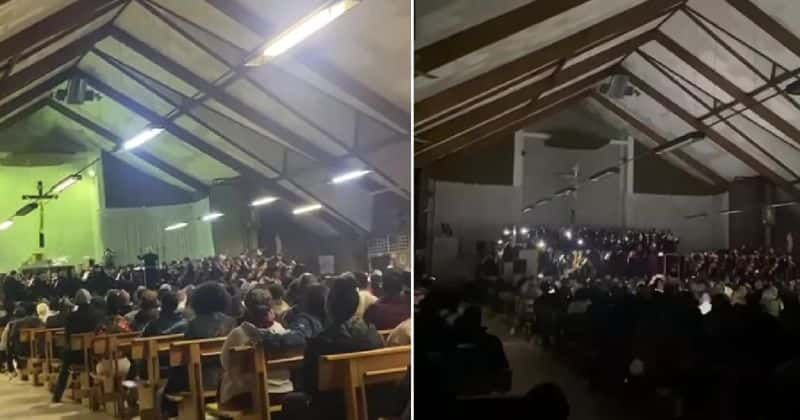 Beautiful moment sees crowd join in to help orchestra deliver powerful performance after a power outage
