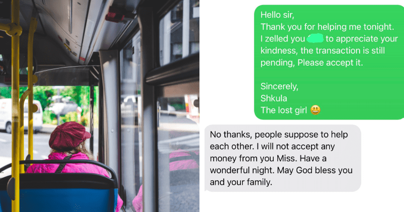 Kind bus driver drops off lost student at her home and refuses to take any money from her