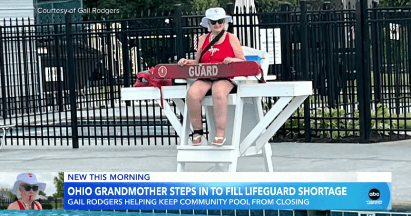 66-year-old grandmother becomes a lifeguard to keep the community pool from closing