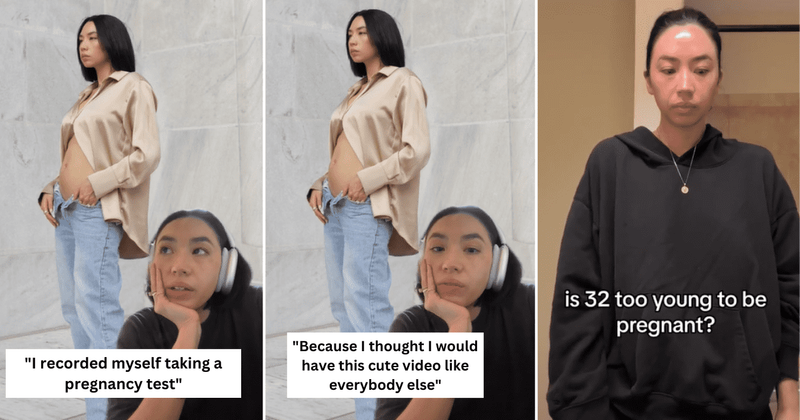 Woman records her 'not so cute' reaction to being pregnant at 32 and it is as real as it gets